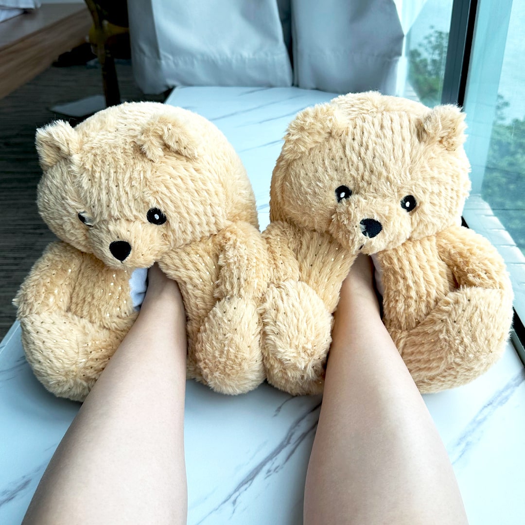 Teddy Bear Slippers for Adults |  Plush & Cozy House Slippers | My Sockmates