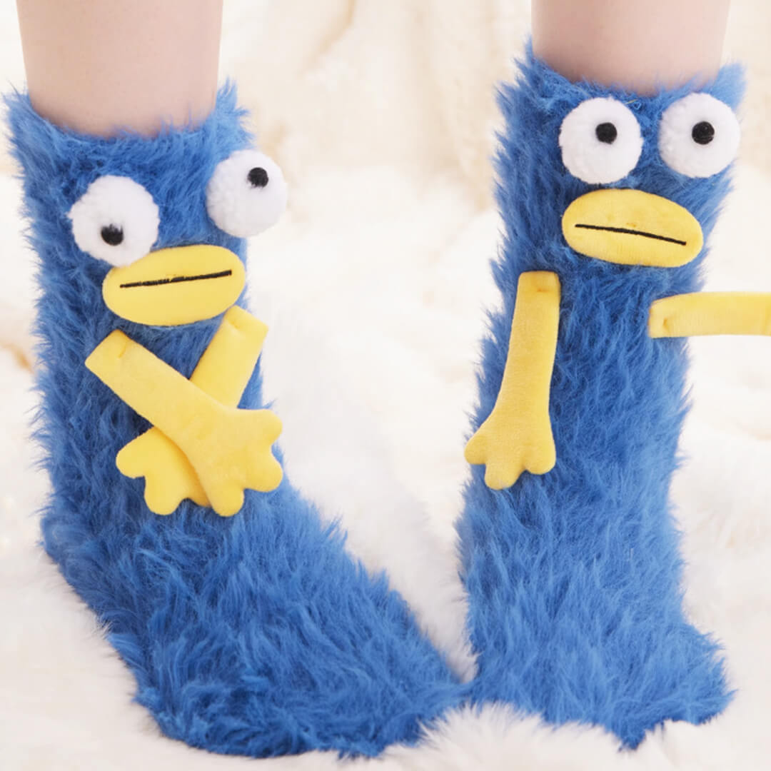 Blue Goofy Pals Fuzzy Socks for Women | My Sockmates