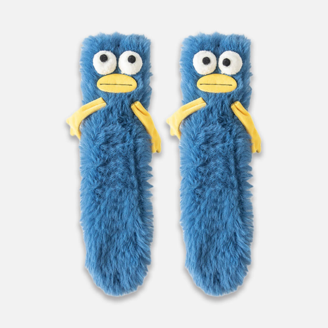 Blue Goofy Pals Fuzzy Socks for Women | My Sockmates