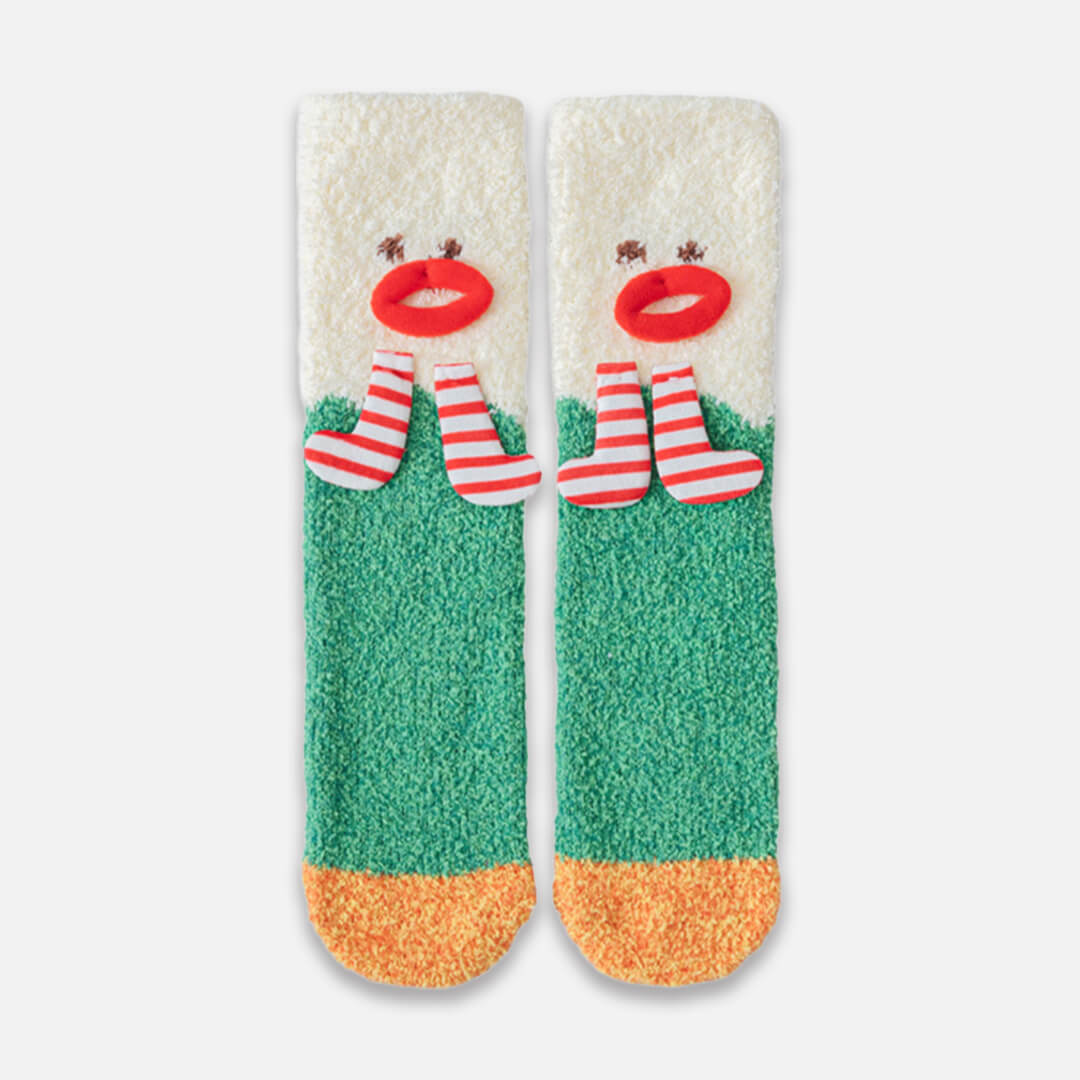 Jolly Elf Fuzzy Christmas Socks | My Sockmates