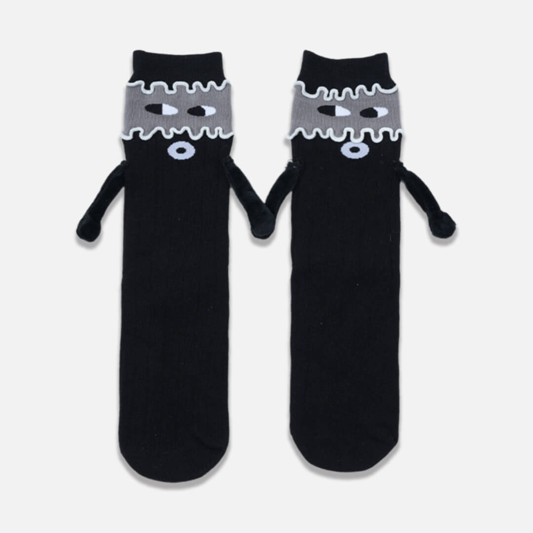 Black Masked Mischief Handholding Socks | My Sockmates