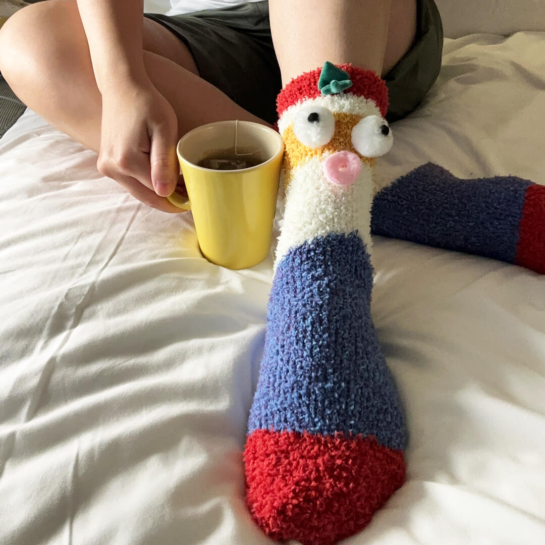 Oops Santa Fuzzy Socks | My Sockmates