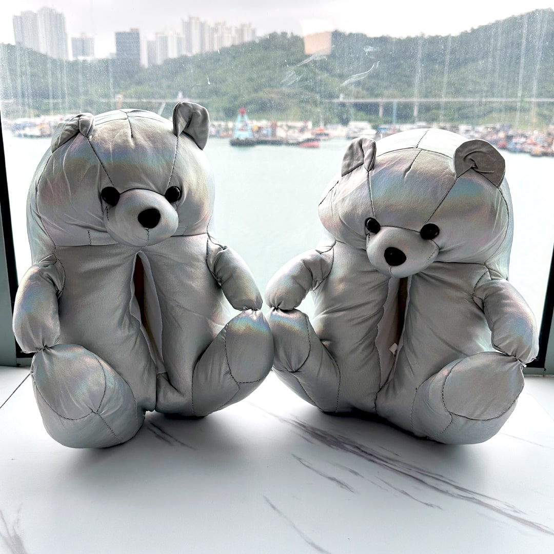 Silver Teddy Bear Slippers | Cute House Slippers | My Sockmates