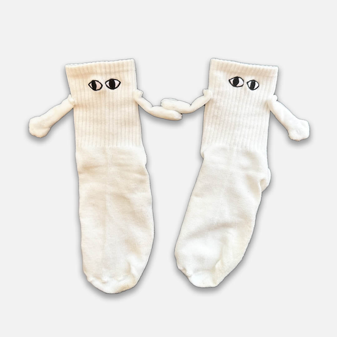 White Magnetic Handholding Socks | My Sockmates