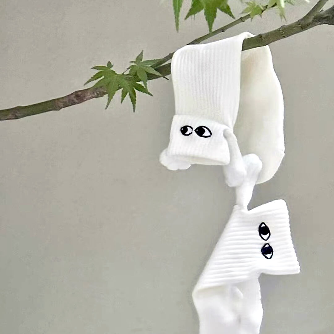 White Magnetic Handholding Socks | My Sockmates